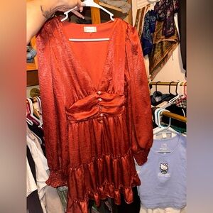 Altard State Burnt Orange Silky Dress